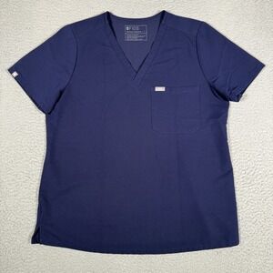 Figs Scrub Top Womens Large Navy Catarina One-Pocket  Workwear Medical Nursing